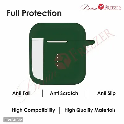 Brain Freezer TPU Shock Proof Protection Sleeve Skin Carrying Bag Box Cover Compatible with Boat 141/148 Airdopes It is Not Compatible with Any Other Device Dark Green (Airdopes Not Included)-thumb3