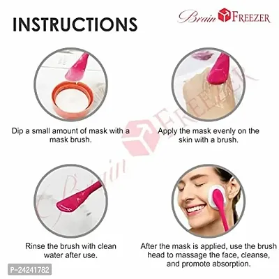 Brain Freezer Pack Of 2 Face Scrubber Multipurpose, 2 in 1 Facial Cleansing Brush, Handheld Face Wash Brush for Pore Cleansing, Gentle Exfoliating, Removing Blackhead Brush Multi-colour-thumb4