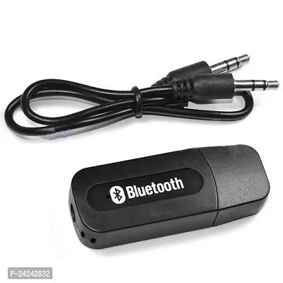 Brain Freezer Phone Bluetooth Stereo System Audio Aux Receiver USB Adapter 3.5mm for Car Speakers Under 200 (1 Pack, Black)-thumb0