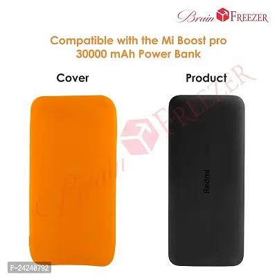 Brain Freezer Silicon Soft Cover Case Compatible with Redmi Power Bank 10000 mAh (Orange) [Device Not Included]-thumb4