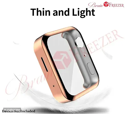 Brain Freezer TPU Soft Full Screen Guard Protector All-Around Protective Case Clear Cover Bumper Accessories Compatible with Mi Watch 2019 18mm Rose Golden (Watch Not Included)-thumb2