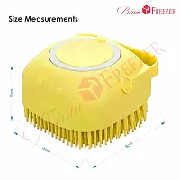 Brain Freezer Silicon Square Massage For Cleaning Body Scrubber Shampoo Dispenser Bathing Tool | Brushes, Men  Women Yellow-thumb1