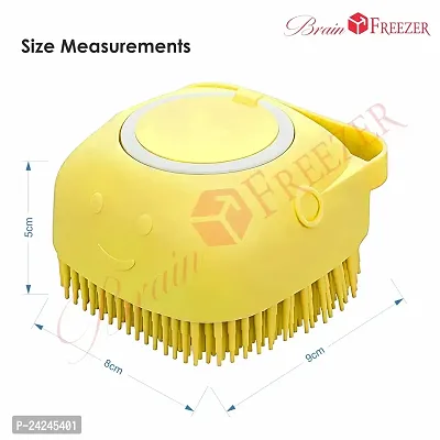 Brain Freezer Silicon Square Massage For Cleaning Body Scrubber Shampoo Dispenser Bathing Tool | Brushes, Men  Women Yellow-thumb2