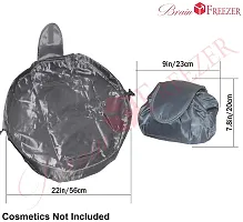 Brain Freezer Lazy Multifunction Storage Portable Cosmetic Round Toiletry Bags (Plain Dark Blue)-thumb2