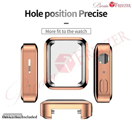 Brain Freezer TPU Soft Full Screen Guard Protector All-Around Protective Case Clear Cover Bumper Accessories Compatible with Mi Watch 2019 18mm Rose Golden (Watch Not Included)-thumb3