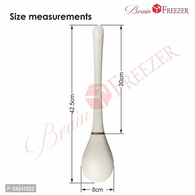Brain Freezer Silicone Toilet Brush with Holder Stand Brush for Bathroom Cleaning Brush with Holder Western Toilet Brush for Cleaning Silicone Toilet Brush White-thumb2