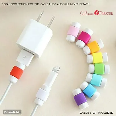 Brain Freezer Data Cable Protector Cover for USB Charger Cable Cord (Multicolour) - Pack of 20-thumb5