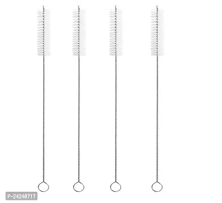 Brain Freezer Baby Straw Cleaning Brush Combo Cleaner Rotation 360 Degrees -White (Pack of 4, Standard)-thumb0