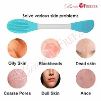 Brain Freezer Silicone Facial Face Scrubber Multipurpose, 2 in 1 for Removing Blackhead Brush (Pack Of 2) Brush Multi-colour-thumb4