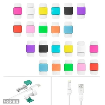 Brain Freezer Data Cable Protector Cover for USB Charger Cable Cord (Multicolour) - Pack of 50-thumb0
