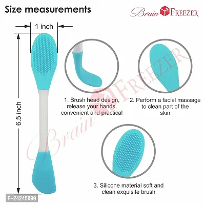 Brain Freezer Silicone Facial Face Scrubber Multipurpose, 2 in 1 for Pore Cleansing, Gentle Exfoliating, Removing Blackhead Brush (Pack Of 4) Brush Multi-colour-thumb3