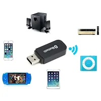 Brain Freezer Phone Bluetooth Stereo System Audio Aux Receiver USB Adapter 3.5mm for Car Speakers Under 200 (1 Pack, Black)-thumb3