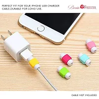 Brain Freezer Data Cable Protector Cover for USB Charger Cable Cord (Multicolour) - Pack of 20-thumb1