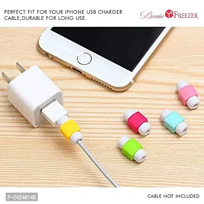 Brain Freezer Data Cable Protector Cover for USB Charger Cable Cord (Multicolour) - Pack of 20-thumb2