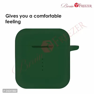 Brain Freezer TPU Shock Proof Protection Sleeve Skin Carrying Bag Box Cover Compatible with Boat 141/148 Airdopes It is Not Compatible with Any Other Device Dark Green (Airdopes Not Included)-thumb4