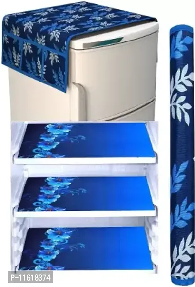 Designer Blue PVC Printed Fridge Mat