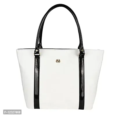 Stylish White Artificial Leather Solid Handbags For Women