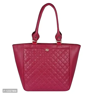Stylish Maroon Artificial Leather Self Pattern Handbags For Women