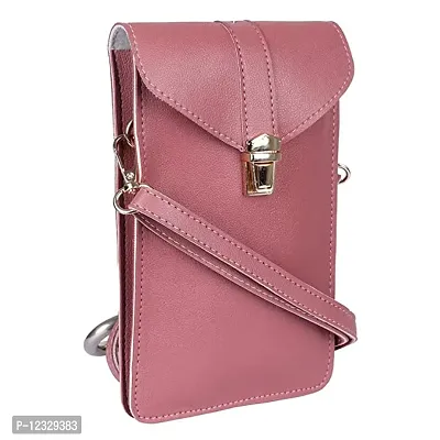 Stylish Pink PU Solid Sling Bags For Women