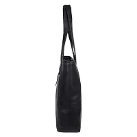Stylish Black Artificial Leather Self Pattern Handbags For Women-thumb2