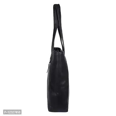Stylish Black Artificial Leather Self Pattern Handbags For Women-thumb3