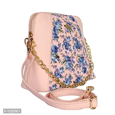 Stylish Pink Artificial Leather Printed Handbags For Women-thumb0