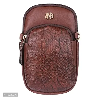 Stylish Brown Artificial Leather Self Pattern Sling Bags For Women-thumb2