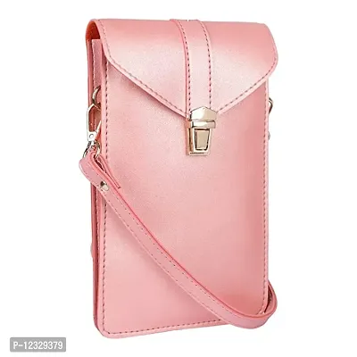 Stylish Peach PU Solid Sling Bags For Women-thumb0
