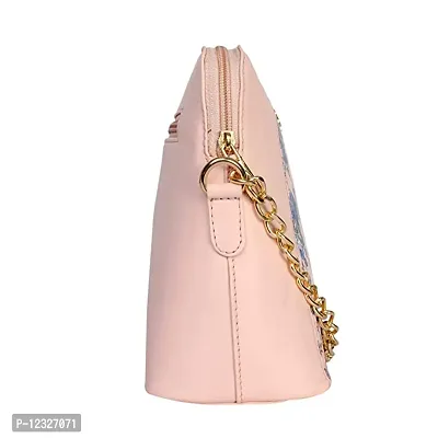 Stylish Pink Artificial Leather Printed Handbags For Women-thumb3