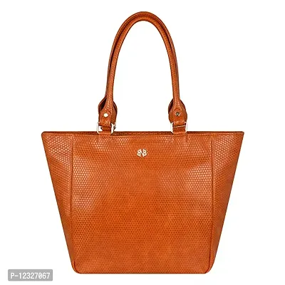 Stylish Orange Artificial Leather Self Pattern Handbags For Women