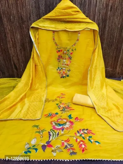 Fancy Banarasi Jacquard Unstitched Dress Material for Women-thumb0
