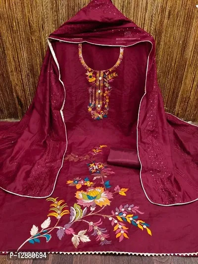 Fancy Banarasi Jacquard Unstitched Dress Material for Women