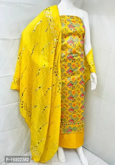 Fancy Chanderi Silk Unstitched Dress Material for Women-thumb0