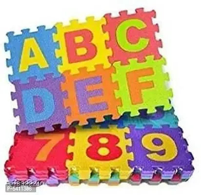 Edu time 36 Tiles Kids Puzzle ABCD and Counting soft toy in multicolor-thumb0