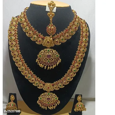 Semi Bridal Brass Copper-plated Jewelry Set For Women-thumb0