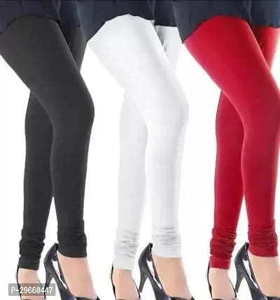 Fabulous Multicoloured Cotton Solid Leggings For Women Pack Of 3-thumb0