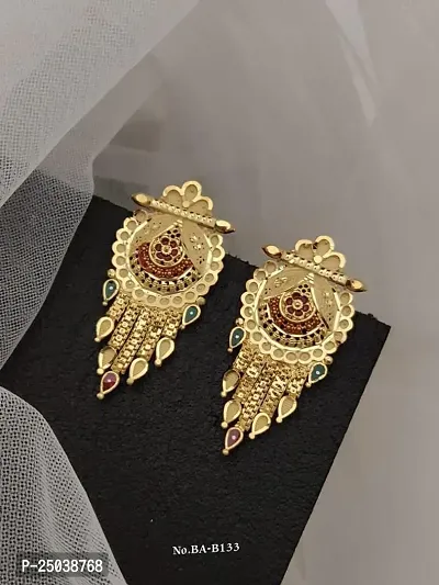 Elegant Golden Alloy Earrings For Women-thumb0