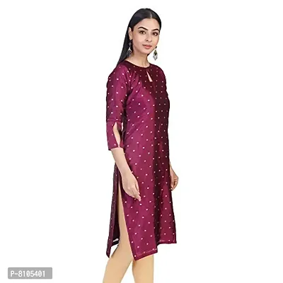 kbee Women Silk Traditional Kurti with Golden and Silver Booti-thumb2