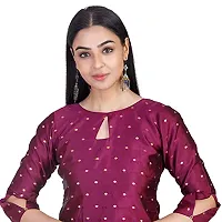 kbee Women Silk Traditional Kurti with Golden and Silver Booti-thumb3
