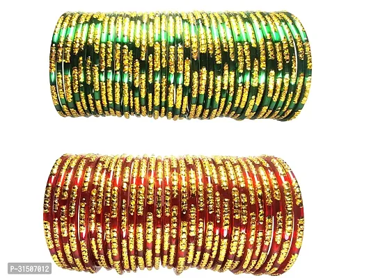 SVB Glass GR Length Gold Plated  Bangles