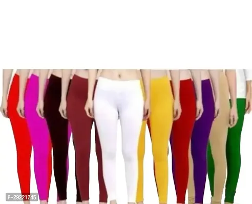 Fabulous Multicoloured Viscose Leggings For Women Pack Of 10-thumb0