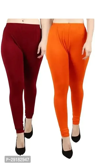 Fabulous Multicoloured Viscose Rayon Leggings For Women Pack Of 2