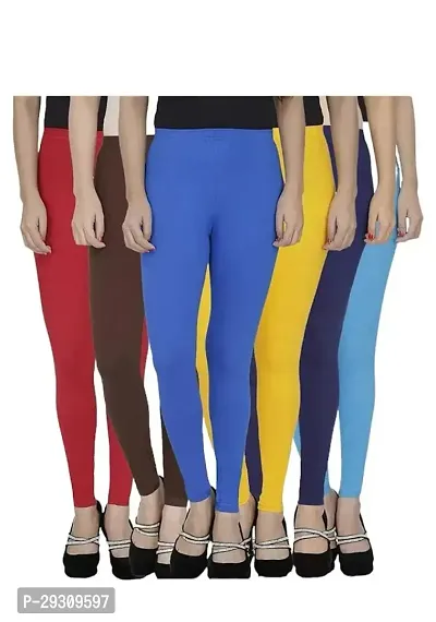 Fabulous Multicoloured Viscose Leggings For Women Pack Of 6-thumb0