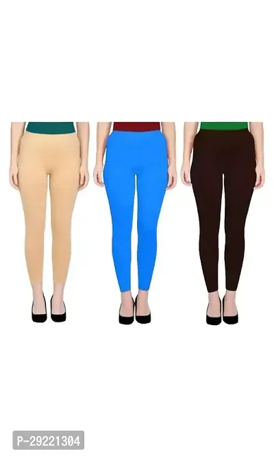 Fabulous Multicoloured Viscose Leggings For Women Pack Of 3-thumb0