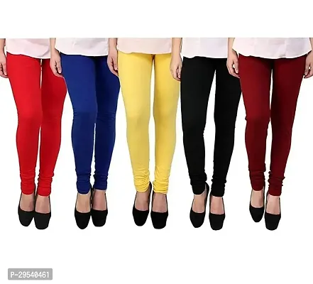 Fabulous Multicoloured Cotton Blend leggings For Women Pack Of 5-thumb0