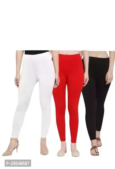 Fabulous Multicoloured Cotton Blend leggings For Women Pack Of 3-thumb0