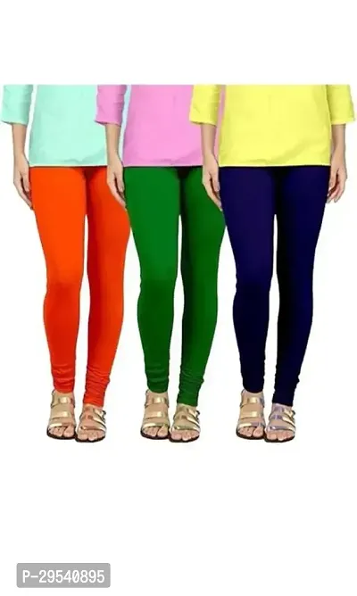 Fabulous Multicoloured Cotton Blend leggings For Women Pack Of 3-thumb0