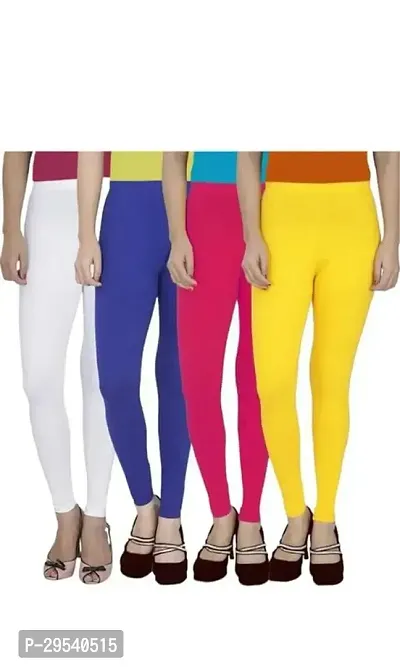 Fabulous Multicoloured Cotton Blend leggings For Women Pack Of 4-thumb0