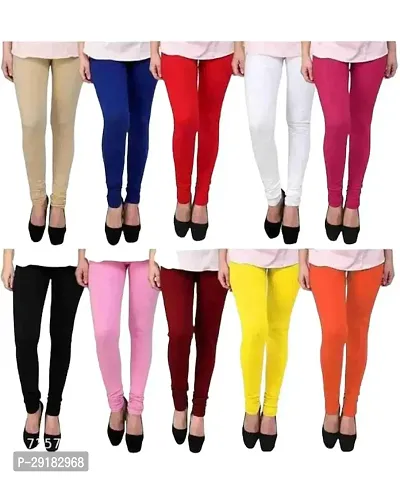 Fabulous Multicoloured Viscose Leggings For Women Pack Of 10-thumb0