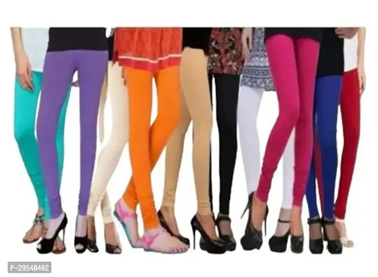 Fabulous Multicoloured Viscose Leggings For Women Pack Of 10-thumb0